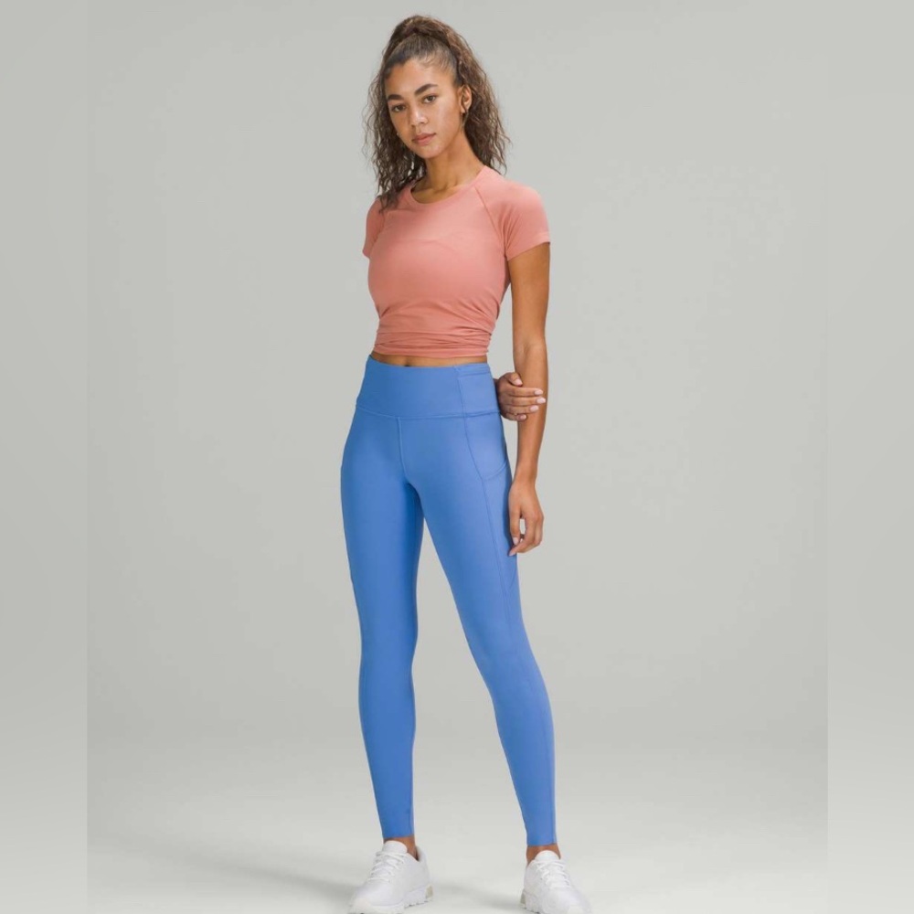 Lululemon Fast & Free High-Rise Tight 28” Brushed Nulux Blue Nile Size 8